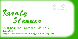 karoly slemmer business card